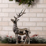 Silver Metal Deer Christmas Accent – Indoor Display