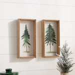 Holiday Pine Tree Plaque Set – Indoor Rustic Decor