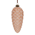 Pink & Amber Pinecone Tree Ornaments – Set of Six