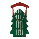 Melrose Wood Pine Tree Sled Decor 29.5