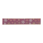 Melrose Mauve and Glitter Snowflake Wired Ribbon 2.5