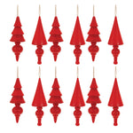 Melrose Wood Pine Tree Finial Ornament (Set of 12)