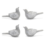 Bird Accent Figurine Set – Grey White Resin – 3.25