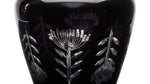 Etched Leaf Glass Accent Vase – Black – 6.5