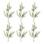 Berry Spray – Red & Green Faux Foliage Arrangement – 32 Inch Foam/Polyester Stems (Set of 6) – By Melrose
