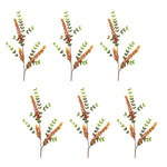 Berry Spray – Red, Orange & Green Faux Foliage Arrangement – 32 Inch Foam/Polyester Stems (Set of 6) – By Melrose