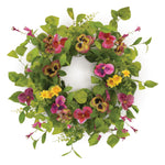 Decorative Faux Pansy Candle Ring 20