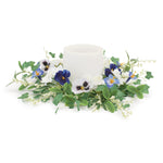 Faux Petunia and Pansy Candle Ring 16