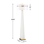 Modern acrylic floor lamp with brass accents