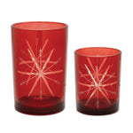 Christmas Glass Candle Holder Set of 2