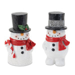 Snowman figurine set resin holiday tabletop decor