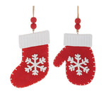 Christmas Decorative Mitten and Stocking Ornaments