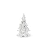 Christmas Mantel Pine Tree Set (Set of 3) – White Glittered Decor – By Melrose