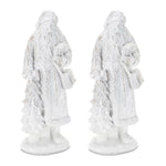 White Glitter Santa Figurines