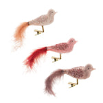 Pink mauve glass bird Christmas decor