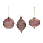 purple mauve holiday ornaments