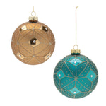 geometric glitter ball ornament