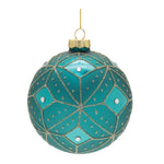 teal blue christmas ornament set