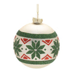 red green frosted glass ball ornament