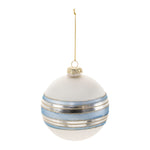 Modern Striped Christmas Ornaments – Frosted Glass Decor
