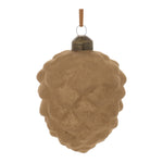 Flocked Glass Pinecone Ornaments – Set of 12 Rustic Holiday Decor