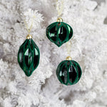 Assorted Shape Glass Christmas Ornaments – Ball, Onion, Oblong