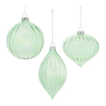 Iridescent Green Glass Ornaments – Set of 6 Glam Holiday Decor