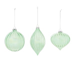 Ribbed Glass Christmas Ornaments – Elegant Green Holiday Style