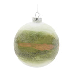 Christmas Tree Glass Ornament Ball Beaded Green Gold 4.5 Inch Height Set of 6 by Melrose