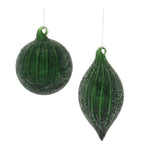 Christmas Beaded Glass Holiday Ornament Mixed Shapes 6.5 Inch Height Set of 6 by Melrose