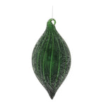 Christmas Modern Glass Ornament Beaded Ribbed 6.5 Inch Height Set of 6 by Melrose