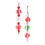 Glass Mini Drop Christmas Ornaments – Set of 6 Red, White & Green