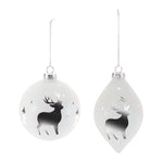 Woodland Deer Glass Christmas Ornaments – Set of 6