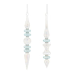 Blue Glass Finial Drop Ornaments Set of 24 Glam Holiday Tree Decor