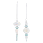 Iridescent Glass Christmas Ornaments Short Finial Style