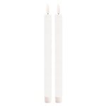 White Flameless Taper Candles Set of 2 Glam Home Decor