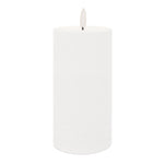 LED Pillar Candle Lighting Set – White Wax Look – 6 in Height – Indoor Decor by Melrose