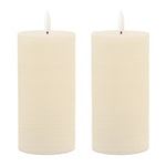 Battery Operated Cream Pillar Candles for Table and Mantel