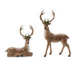 Standing and Laying Deer Figurines for Christmas Decor