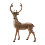 Brown Red Resin Deer Figures for Holiday Displays