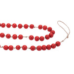 5'L Rustic Red and Beige Bead Garland for Holidays