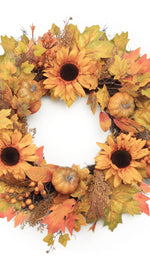 Decorative autumn wreath for wall or door