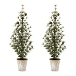 Mini pine tree set with natural pinecones
