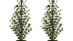 Indoor potted pine trees holiday accent