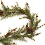 Holiday pine greenery garland with wired branches