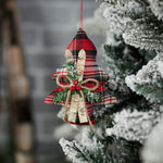 Decorative Christmas ornament hanging on a tree with a blurred background