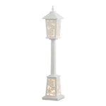 Indoor white LED lantern post holiday floor display