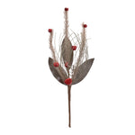 Glittered Holiday Pine Stems with Bells