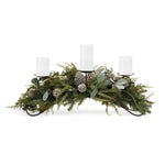 Holiday Pine and Eucalyptus Candle Centerpiece
