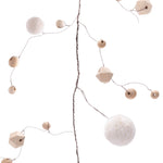 Neutral Rustic Wood Bead Christmas Garland
